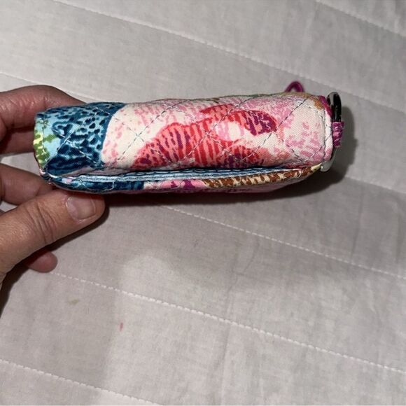 Vera Bradley Superbloom Floral Pink Blue Small Compact Fold Zip Around Wallet - Picture 3 of 9